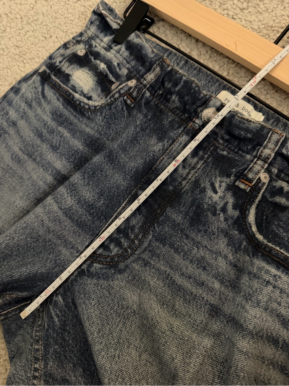 rag & bone Washed Blue Boyfriend Jeans with Elastic Hem - Picture 5 of 6